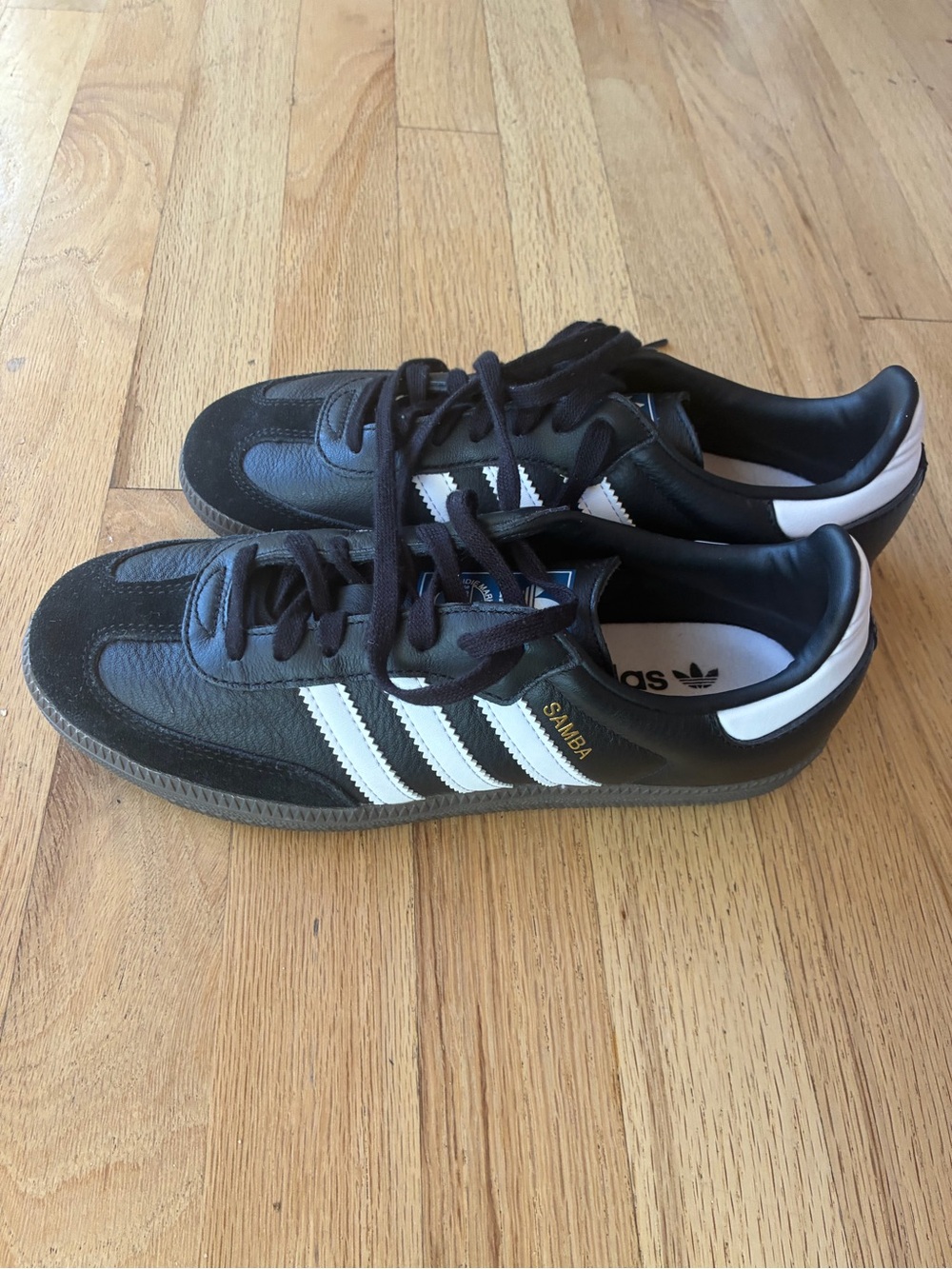 adidas Samba Black and White Leather Sneakers